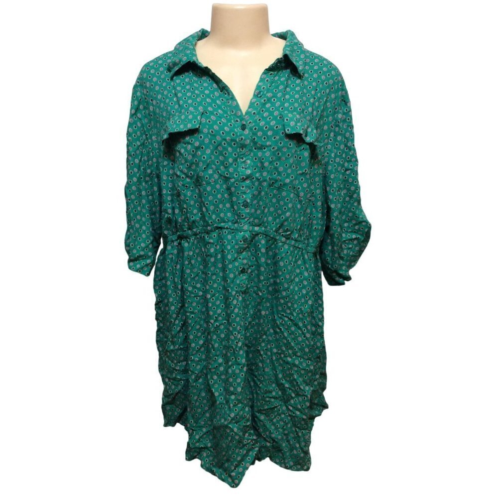 Pure Energy Women Dress  Size 3 Green  Geometric 100% Rayon skuA